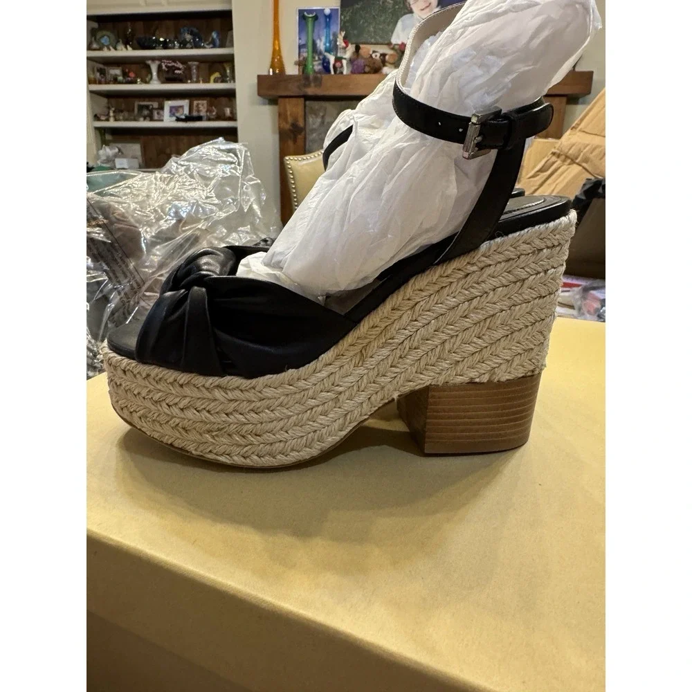 Michael Kors Collection Silvana Runway platform sandal in black leather Size 8 - Picture 5 of 16